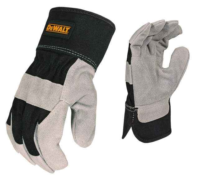 DEWALT DPG41L — Gants en cuir de vache refendu à paume renforcée, L 1 DPG41