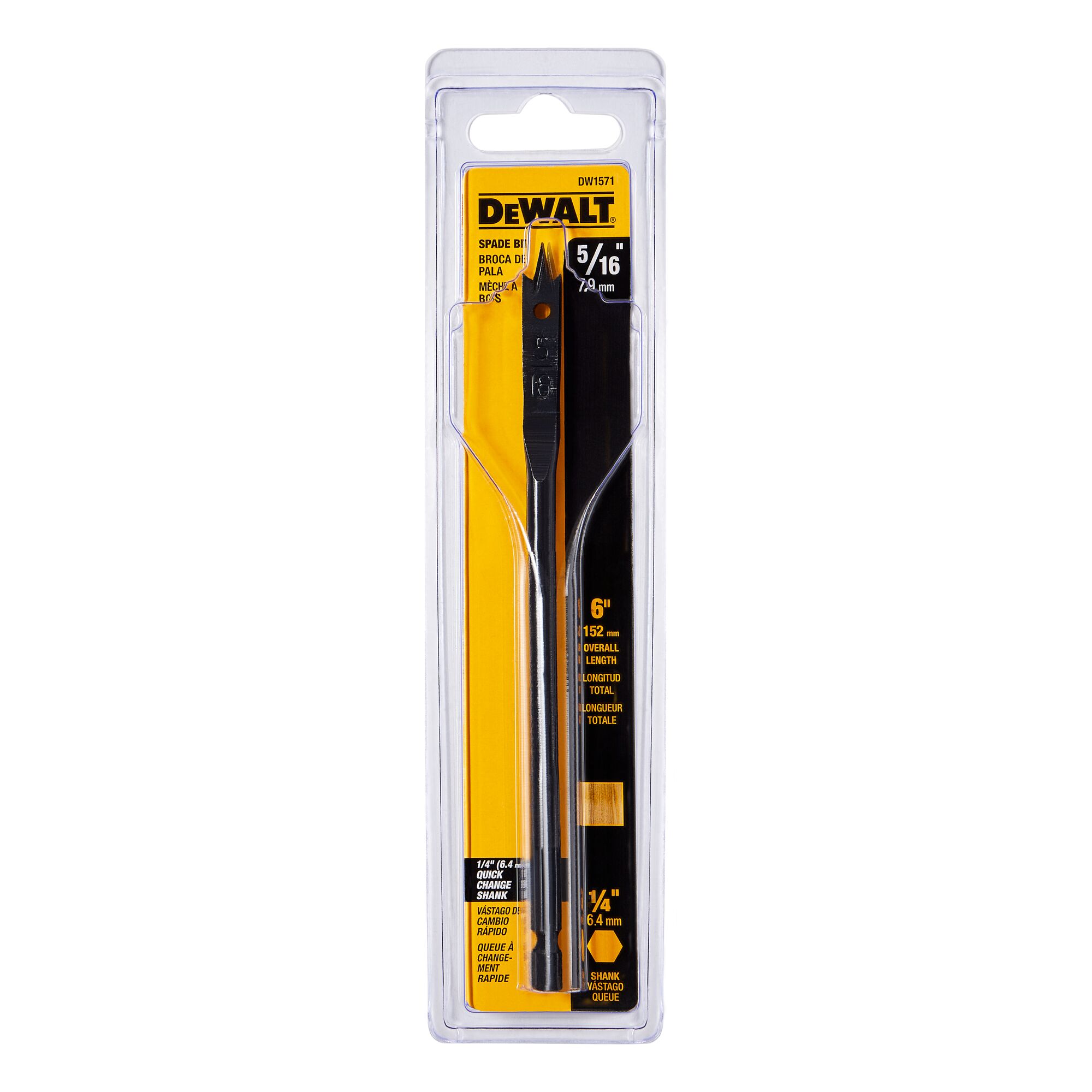 DEWALT DW1571 — Mèche plate pour bois, 5/16 po × 6 po 2 DEWALT DW1571 — Mèche plate pour bois, 5/16 po × 6 po – Image 2