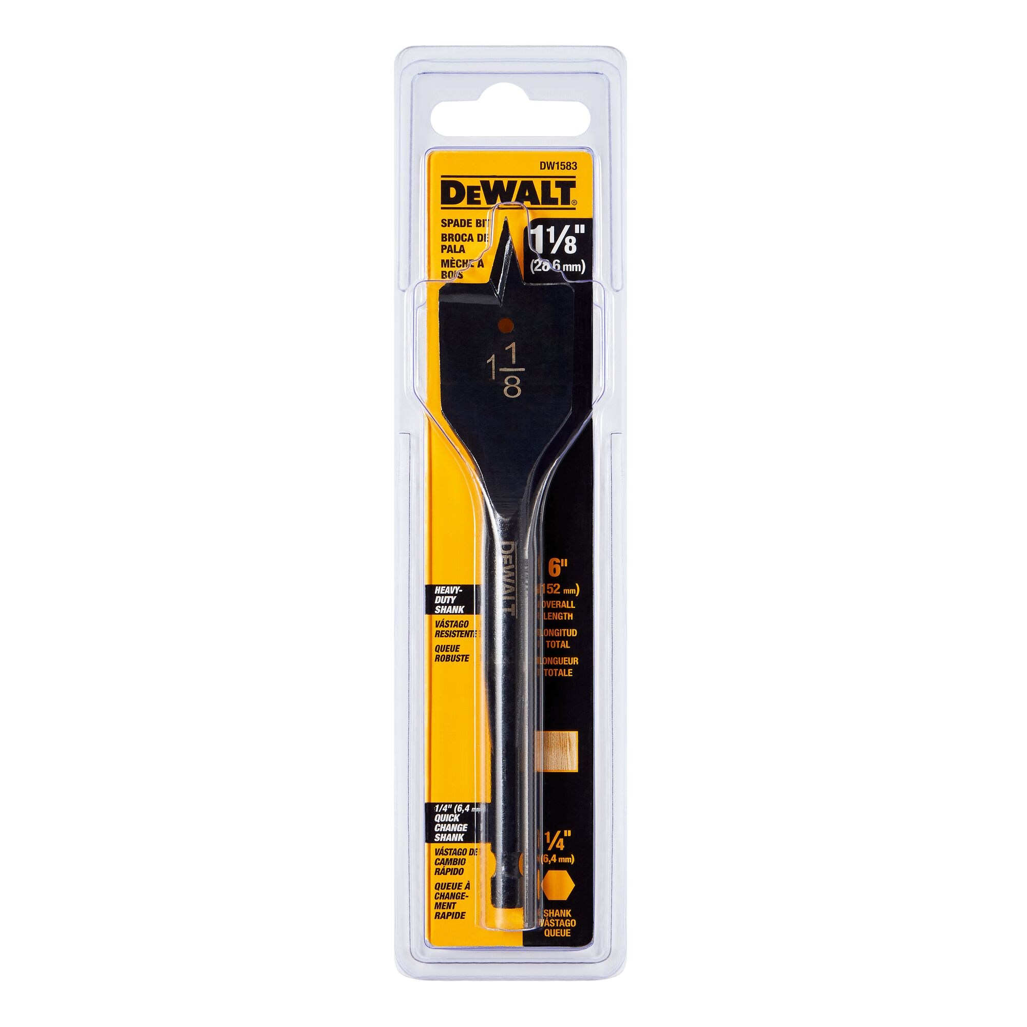 DEWALT DW1583 — Mèche plate pour bois, 1 1/8 po × 6 po 2 DW1583