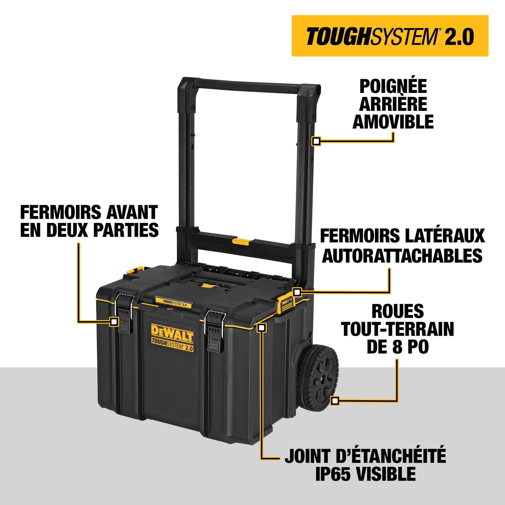 Boîte À Outils Sur Roues TOUGHSYSTEM 2.0 610 mm (24 po) – DEWALT DWST08450 5 Outil Dewalt DWST08450