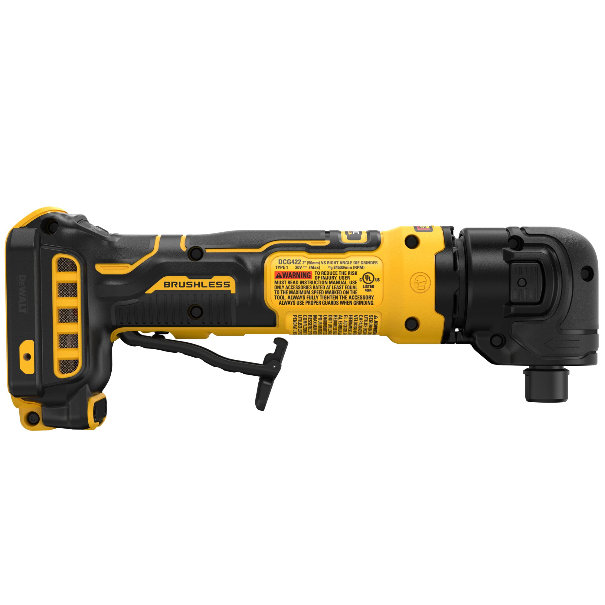 Meuleuse À Rectifier À Angle Droit ATOMIC 20 V MAX – Outil Seulement – SRD – DEWALT DCG422BR 1 Meuleuse À Rectifier À Angle Droit ATOMIC 20 V MAX – Outil Seulement – SRD – DEWALT DCG422BR