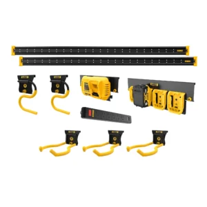 DEWALT DWST82826 — rails et accessoires de rangement mural; batterie et chargeur illustrés non inclus