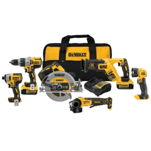 Ensemble complet DEWALT DCK695P2, six outils avec batteries, chargeur et sac